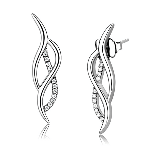 Picture of DA187 - Stainless Steel Earrings High polished (no plating) Women AAA Grade CZ Clear