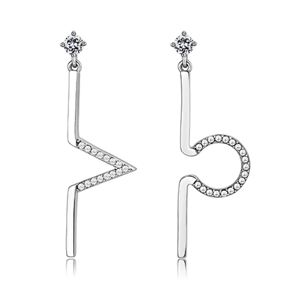 Picture of DA191 - Stainless Steel Earrings High polished (no plating) Women AAA Grade CZ Clear