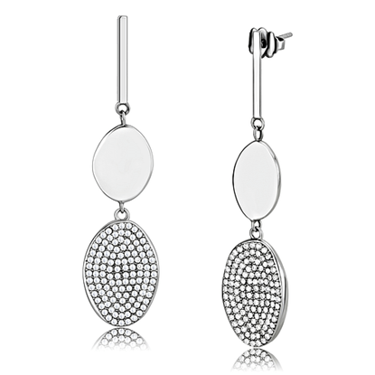 Picture of DA193 - Stainless Steel Earrings High polished (no plating) Women AAA Grade CZ Clear