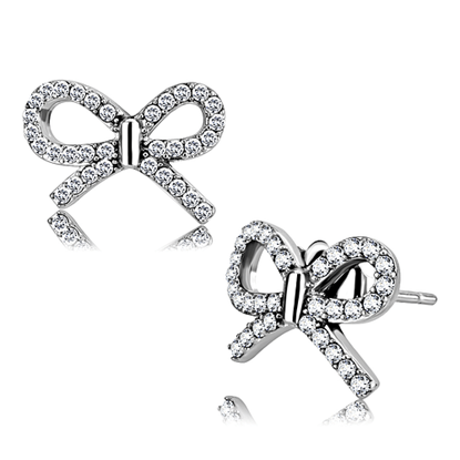 Picture of DA197 - Stainless Steel Earrings High polished (no plating) Women AAA Grade CZ Clear