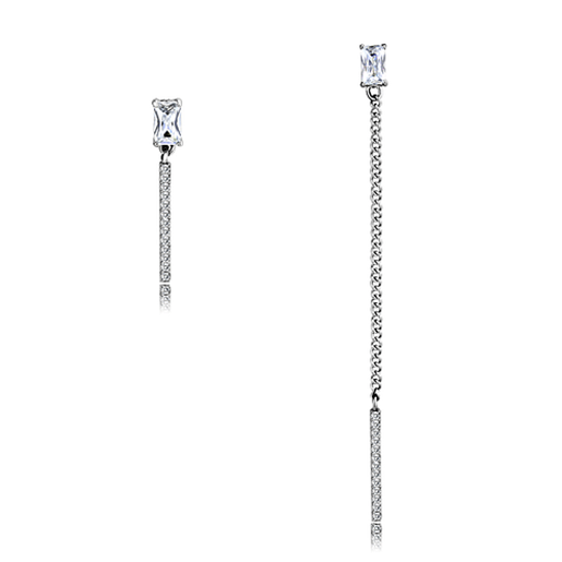 Picture of DA202 - Stainless Steel Earrings High polished (no plating) Women AAA Grade CZ Clear