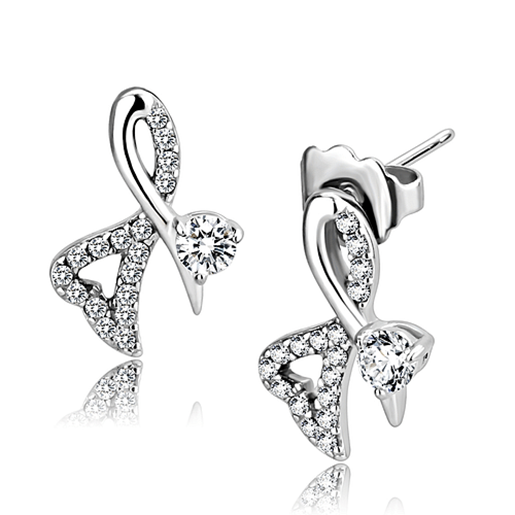 Picture of DA204 - Stainless Steel Earrings High polished (no plating) Women AAA Grade CZ Clear