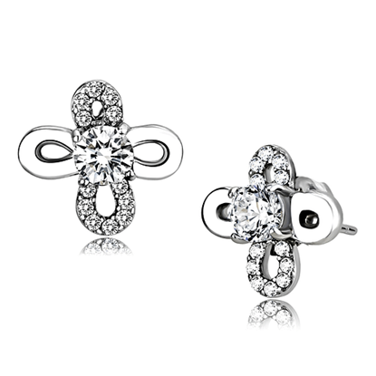 Picture of DA206 - Stainless Steel Earrings High polished (no plating) Women AAA Grade CZ Clear