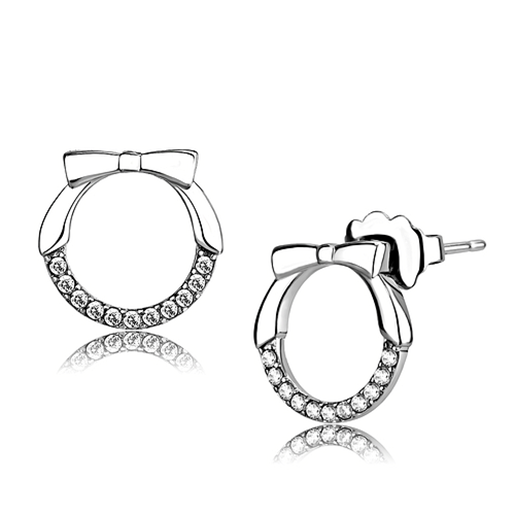 Picture of DA210 - Stainless Steel Earrings High polished (no plating) Women AAA Grade CZ Clear