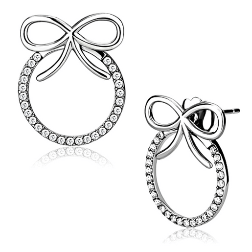 Picture of DA218 - Stainless Steel Earrings High polished (no plating) Women AAA Grade CZ Clear