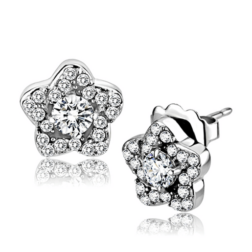 Picture of DA297 - Stainless Steel Earrings High polished (no plating) Women AAA Grade CZ Clear