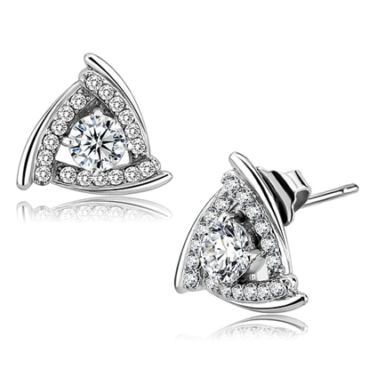 Picture of DA328 - Stainless Steel Earrings No Plating Women AAA Grade CZ Clear