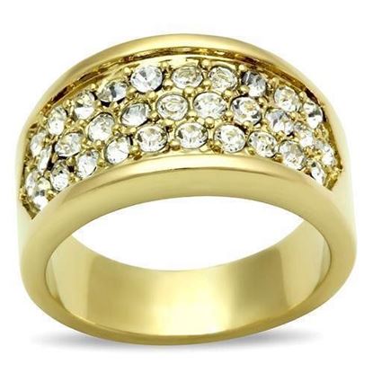 Picture of GL002 - Brass Ring IP Gold(Ion Plating) Women Top Grade Crystal Clear