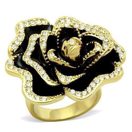 Picture of GL021 - Brass Ring IP Gold(Ion Plating) Women Top Grade Crystal Clear