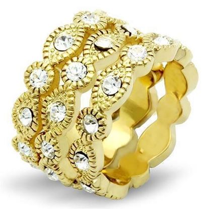 Picture of GL026 - Brass Ring IP Gold(Ion Plating) Women Top Grade Crystal Clear