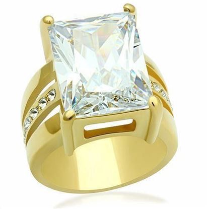 Picture of GL089 - Brass Ring IP Gold(Ion Plating) Women AAA Grade CZ Clear