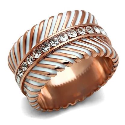 Picture of GL202 - Brass Ring IP Rose Gold(Ion Plating) Women Top Grade Crystal Clear