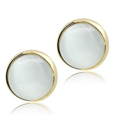 Picture of GL253 - Brass Earrings IP Gold(Ion Plating) Women Synthetic White