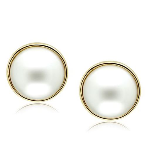 Picture of GL254 - Brass Earrings IP Gold(Ion Plating) Women Synthetic White