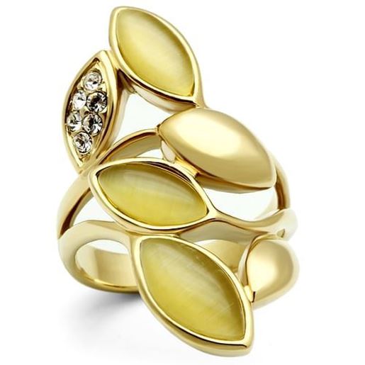 Picture of GL302 - Brass Ring IP Gold(Ion Plating) Women Synthetic Citrine Yellow