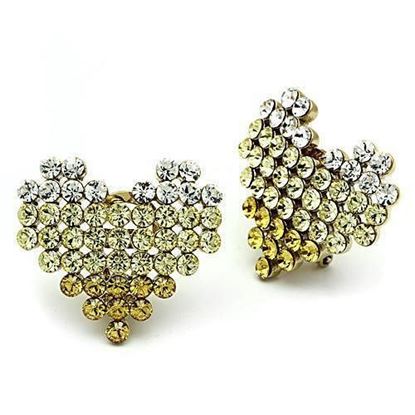 Picture of GL333 - Brass Earrings IP Gold(Ion Plating) Women Top Grade Crystal Multi Color