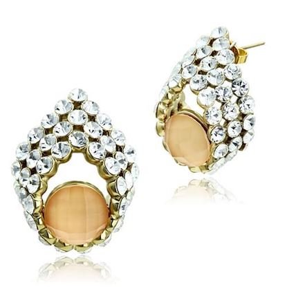 Picture of GL355 - Brass Earrings IP Gold(Ion Plating) Women Synthetic Orange