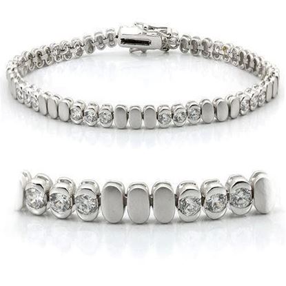 Picture of LO1159 - Brass Bracelet Matte Rhodium & Rhodium Women AAA Grade CZ Clear