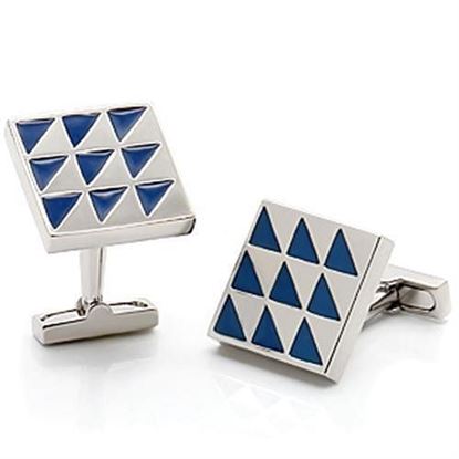 Picture of LO1191 - Brass Cufflink Rhodium Men Epoxy Montana