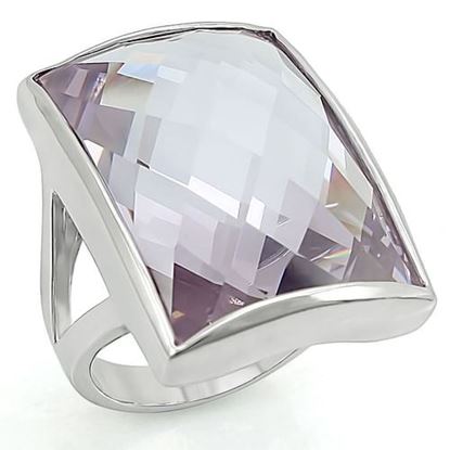 Picture of LO1252 - Brass Ring Rhodium Women AAA Grade CZ Light Amethyst