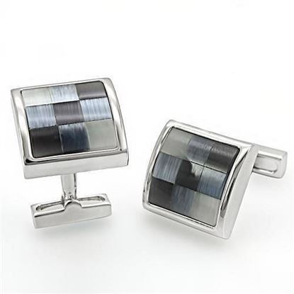 Picture of LO1371 - Brass Cufflink Rhodium Men Semi-Precious Multi Color