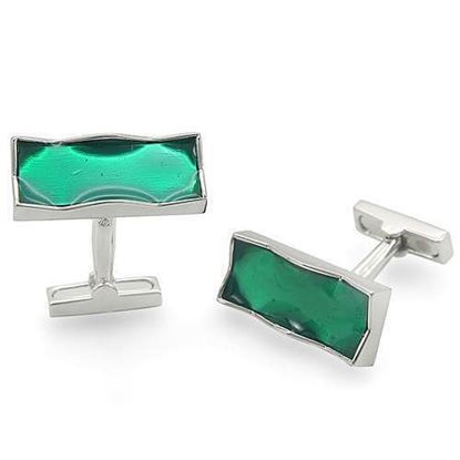 Picture of LO1374 - Brass Cufflink Rhodium Men No Stone No Stone