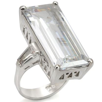 Picture of LO1429 - Brass Ring Rhodium Women AAA Grade CZ Clear