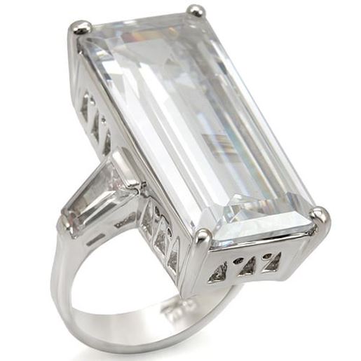 Picture of LO1429 - Brass Ring Rhodium Women AAA Grade CZ Clear