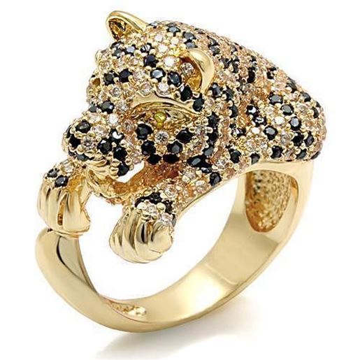 Picture of LO1480 - Brass Ring Imitation Gold Women Synthetic Peridot