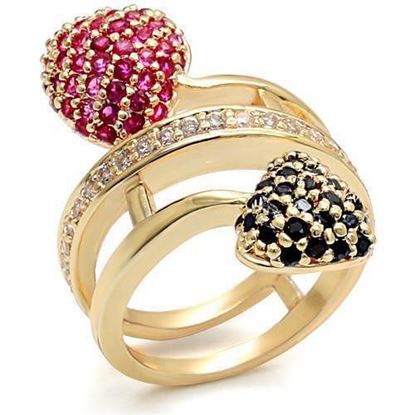 Picture of LO1490 - Brass Ring Imitation Gold Women Synthetic Ruby