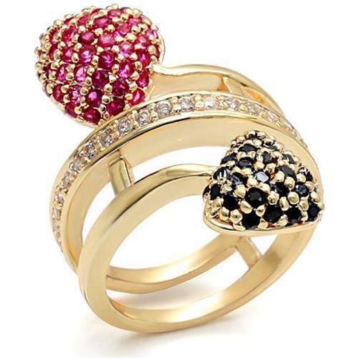 Picture of LO1490 - Brass Ring Imitation Gold Women Synthetic Ruby