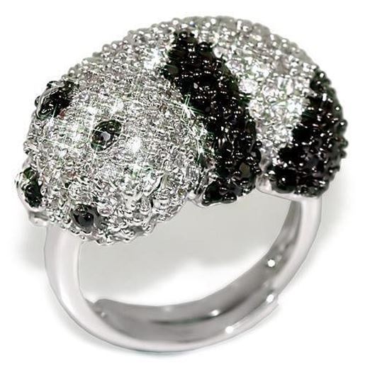 Picture of LO1515 - Brass Ring Rhodium + Ruthenium Women AAA Grade CZ Black Diamond