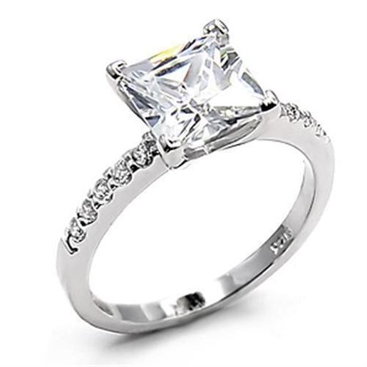 Picture of LO154 - Brass Ring Rhodium Women AAA Grade CZ Clear