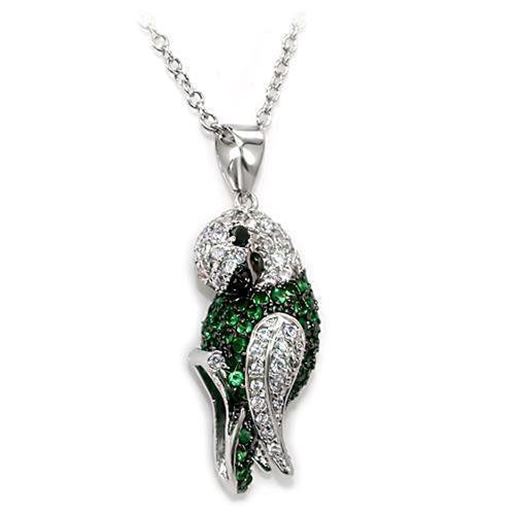 Picture of LO1567 - Brass Chain Pendant Rhodium + Ruthenium Women AAA Grade CZ Multi Color