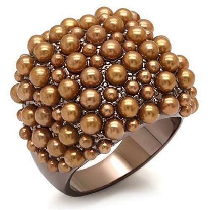 Picture of LO1663 - Brass Ring Chocolate Gold Women Synthetic Brown