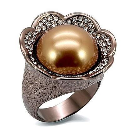 Picture of LO1691 - Brass Ring Chocolate Gold Women Synthetic Brown