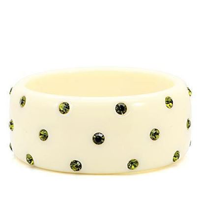 Picture of LO1904 - Resin Bangle N/A Women Top Grade Crystal Olivine color