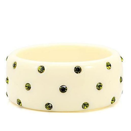 Picture of LO1904 - Resin Bangle N/A Women Top Grade Crystal Olivine color