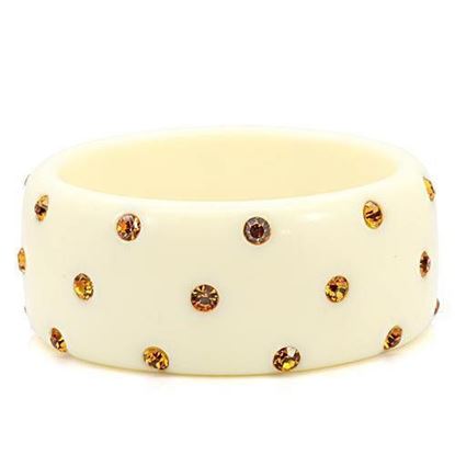 Picture of LO1908 - Resin Bangle N/A Women Top Grade Crystal Topaz