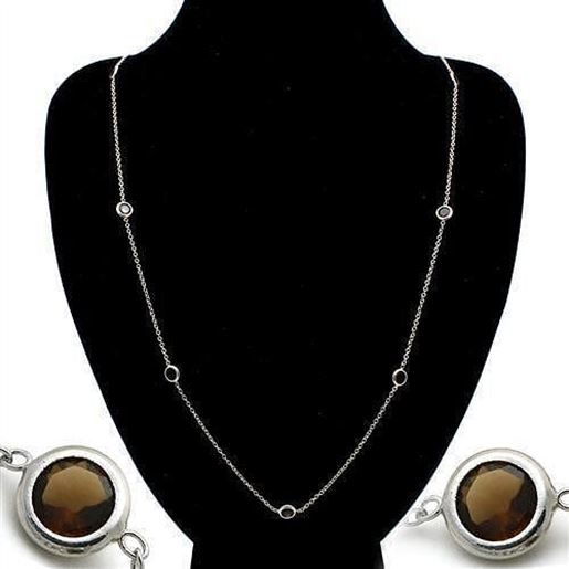 Picture of LO1929 - Brass Necklace Imitation Rhodium Women Synthetic Brown