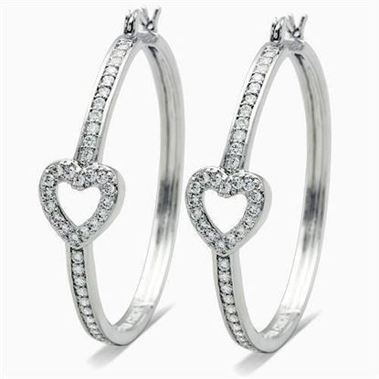 Picture of LO1941 - Brass Earrings Rhodium Women AAA Grade CZ Clear