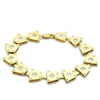 Picture of LO2002 - Brass Bracelet Matte Gold & Gold Women AAA Grade CZ Clear