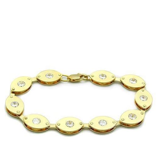 Picture of LO2010 - Brass Bracelet Matte Gold & Gold Women AAA Grade CZ Clear