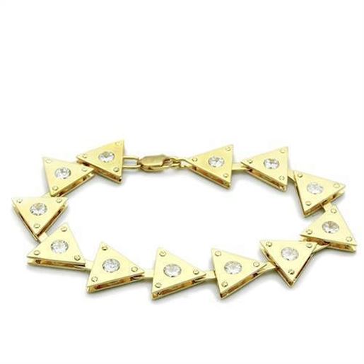 Picture of LO2012 - Brass Bracelet Matte Gold & Gold Women AAA Grade CZ Clear