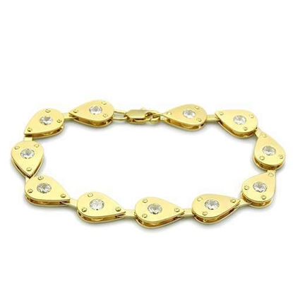 Picture of LO2015 - Brass Bracelet Matte Gold & Gold Women AAA Grade CZ Clear