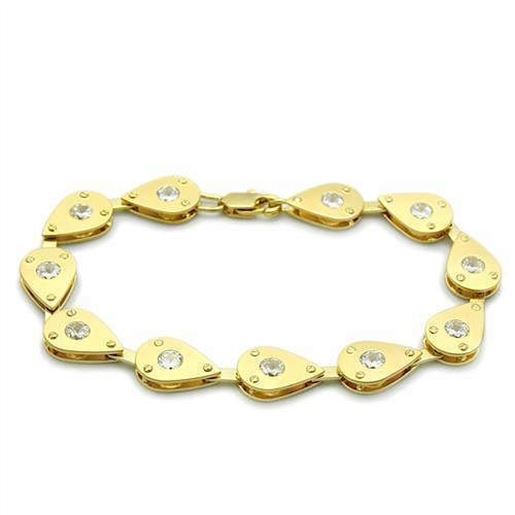 Picture of LO2015 - Brass Bracelet Matte Gold & Gold Women AAA Grade CZ Clear