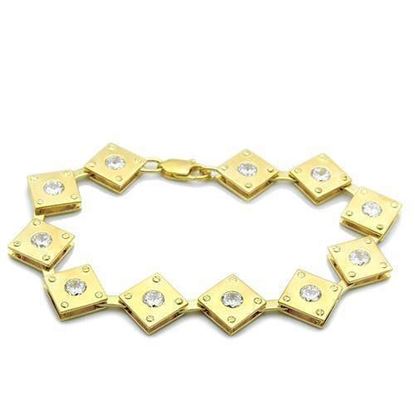 Picture of LO2017 - Brass Bracelet Matte Gold & Gold Women AAA Grade CZ Clear