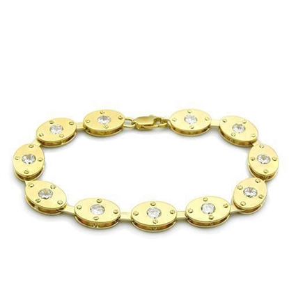 Picture of LO2018 - Brass Bracelet Matte Gold & Gold Women AAA Grade CZ Clear