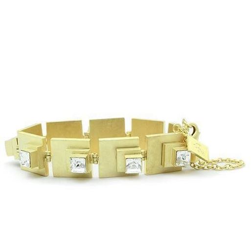 Picture of LO2037 - Brass Bracelet Matte Gold Women Top Grade Crystal Clear