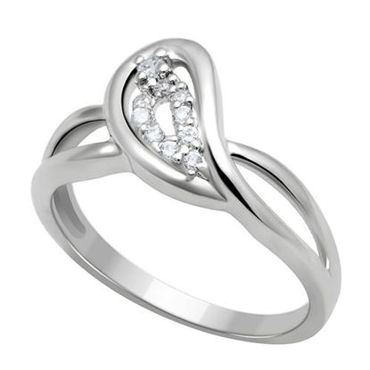 Picture of LO2051 - Brass Ring Rhodium Women AAA Grade CZ Clear